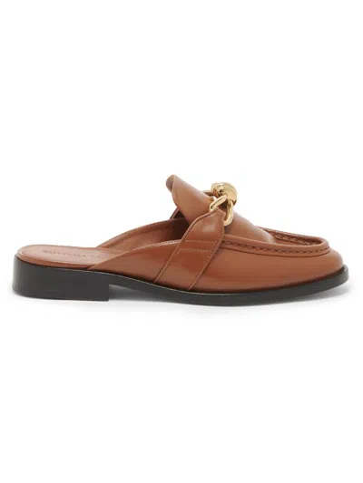 Bottega Veneta Women Astaire Leather Sabot Loafers In Brown
