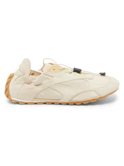 Bottega Veneta Orbit Suede Mesh Low-top Sneakers In White