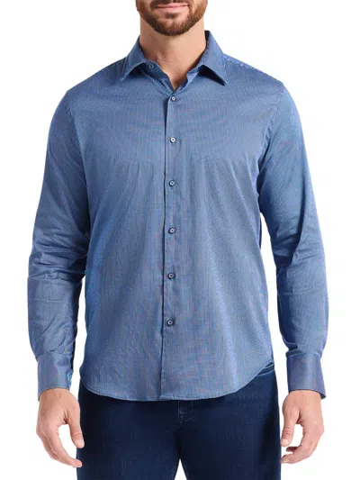Robert Graham Cortland Stretch Cotton Button-up Shirt In Blue