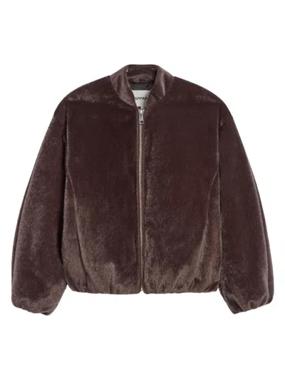 Apparis Maris Pony Padded Bomber In Brown