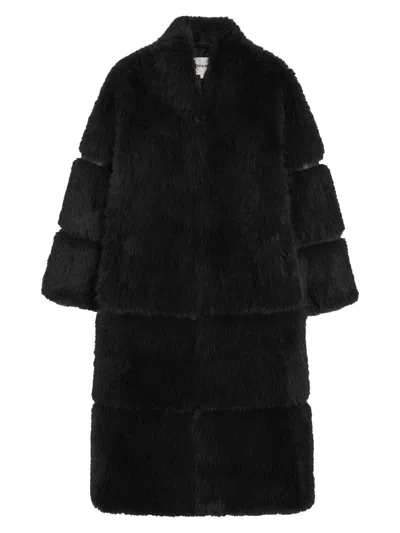 Apparis Sylke Recycled Fur Coat In Noir
