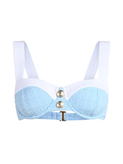 L'agence Alexandria Chic Structured Bikini Top Powder Blue In Blue