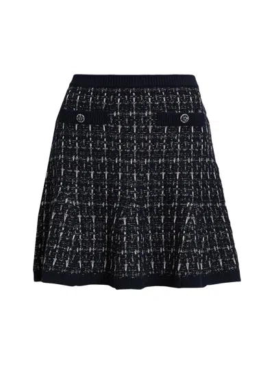 Cinq À Sept Ainara Button Check-pattern Mini Skirt In Blue