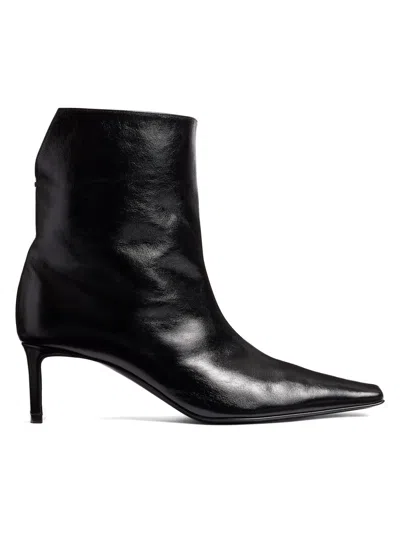 Khaite Ona 55 Leather Ankle Boots In Black