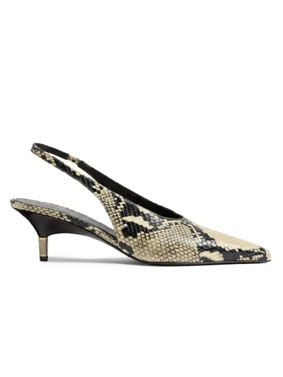Khaite Bella Python-embossed Leather Pump In Brown