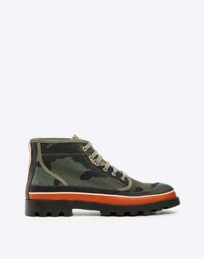 Shop Valentino Id Camouflage High-top Sneaker In Military Green