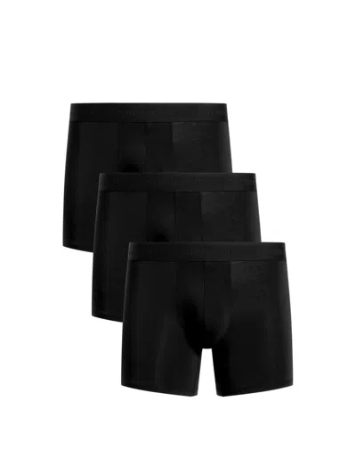 Commando Men's Micro Modal Relaxed-fit Boxer Brief 3-pack In Black