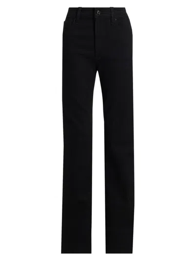 Frame Icon Mid-rise Flared Jeans In Black