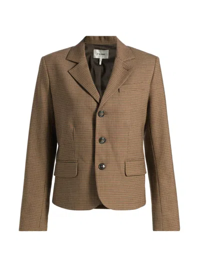 Frame The Plaid Smart Blazer In Brown