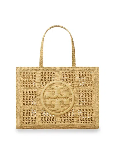 Tory Burch Hand-crocheted Rectangular Tote Dual Handles In Brown