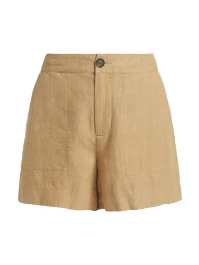 Vince Buttoned Knee-length Shorts In Brown