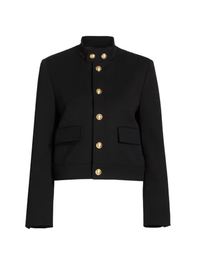 Nili Lotan Hadley Button-fastening Cropped Jacket In Black