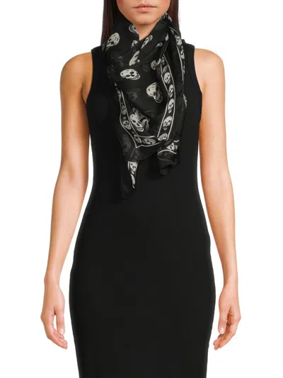 Alexander Mcqueen Foulard Style Skull Scarf 120 Cm X 104 Cm In Multi