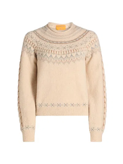 Guest In Residence Cloud Chalet Fair Isle Wool And Cashmere-blend Sweater In Nude