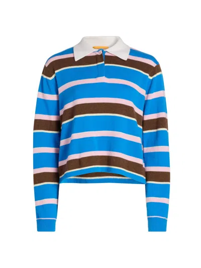 Guest In Residence Cropped Stripe Rugby Sweater In Multi