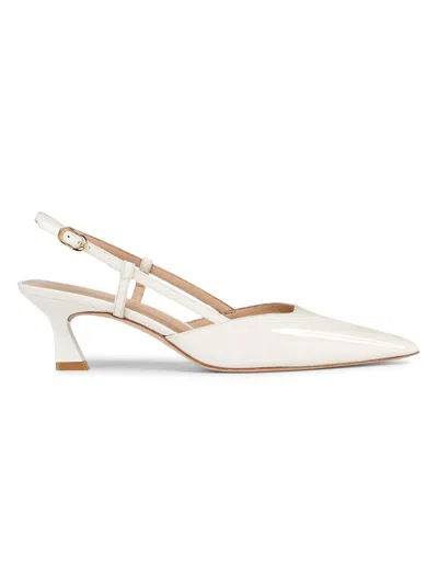 Stuart Weitzman Vinnie 50 Slingback Pumps In White
