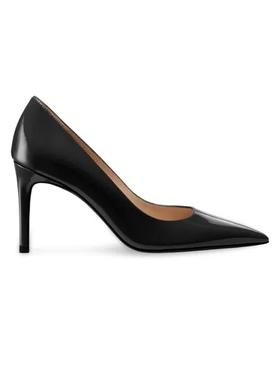 Stuart Weitzman 75mm Stuart Power Pointed-toe Stiletto Pumps In Black