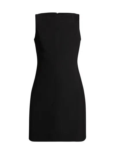 Theory Sleeveless Fitted Mini Dress Precision Ponte In Black
