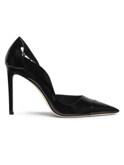 Jimmy Choo Brigitte Black Pumps With Thin Heel In Shiny Leather Woman