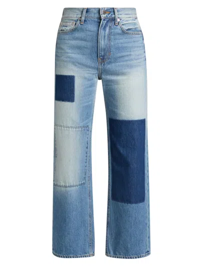 Veronica Beard Dylan High Rise Straight Ankle Jeans In Time Lapse In Blue
