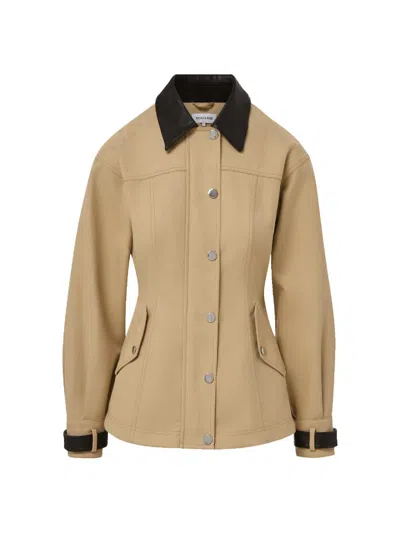Veronica Beard Talla Water Repellent Cotton Jacket In Sand