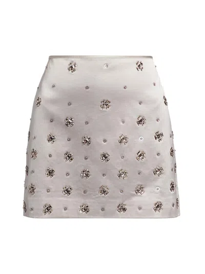 Veronica Beard Olenna Embellished Cotton-blend Miniskirt In Multi