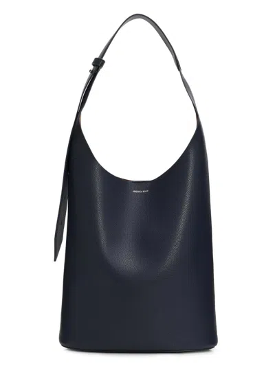Veronica Beard Large Loop Leather Shoulder Bag In Blue