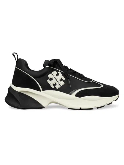 Tory Burch Chic Suede Sneakers For Women In Black