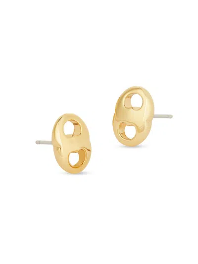 Tory Burch Gemini Link Stud Earrings In Green