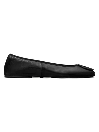 Tory Burch Leather Reva Travel Ballet Flats In Multi