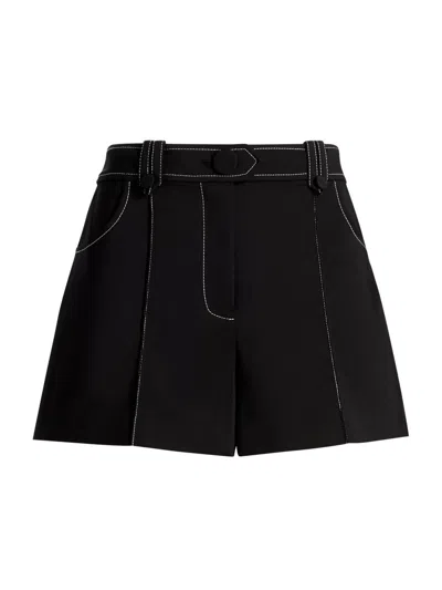 Ramy Brook Marco Stitched Stretch Cotton Stitched Mini Short In Black