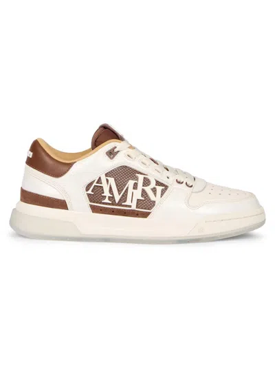 Amiri Men 'classic Low' White Sneaker With Maxi Logo On The Side And Tone-on-tone Ma Quad Motif In L In White