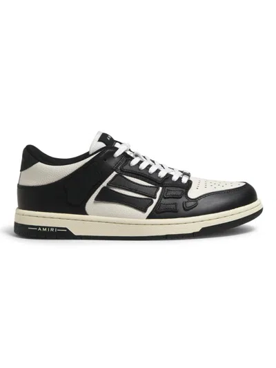 Amiri Skel Top Low Black And White Sneakers With Logo Patch On Thetongue And Contrasting Details On The Si In Black