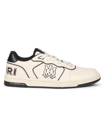 Amiri Newport White Sneakers Low Top With Logo Patch On The Side And Contrasting Heel With Leather Logo Le In White
