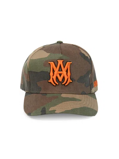 Amiri Camo Pattern Hat Adjustable Back Strap In Green