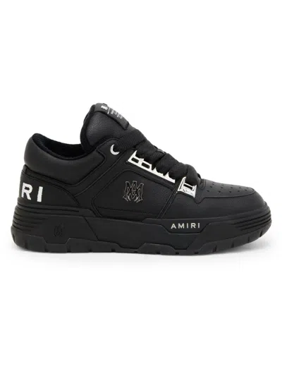 Amiri Men Black Sneakers With Logo Patch On The Side And Logo Lettering On The Rear In Leather Man In Black