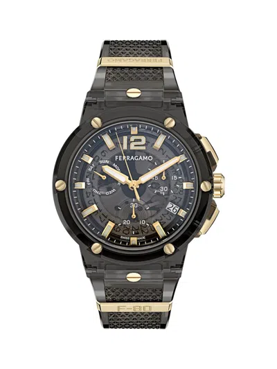 Ferragamo F-80 Translucent Watch In Transparent Red