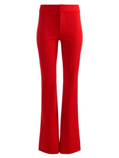 Alice And Olivia Deanna High-waisted Bootcut Trousers In Red