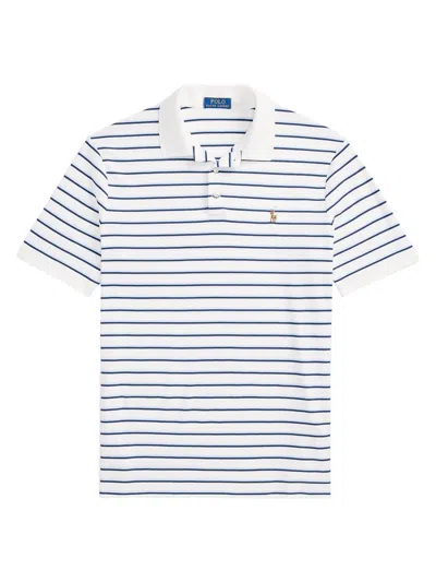 Polo Ralph Lauren Pima Cotton Stripe Slim Polo Shirt In Blue | ModeSens