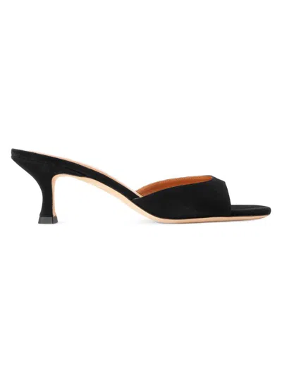 Staud Brigitte Suede Mules In Black