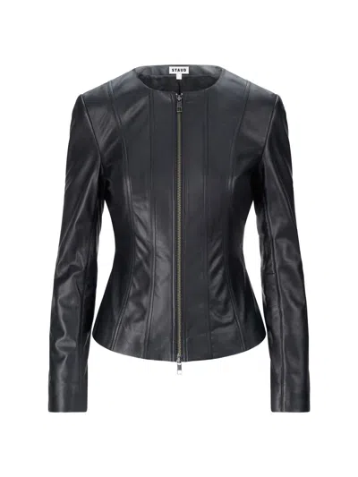Staud Leather Jacket In Black
