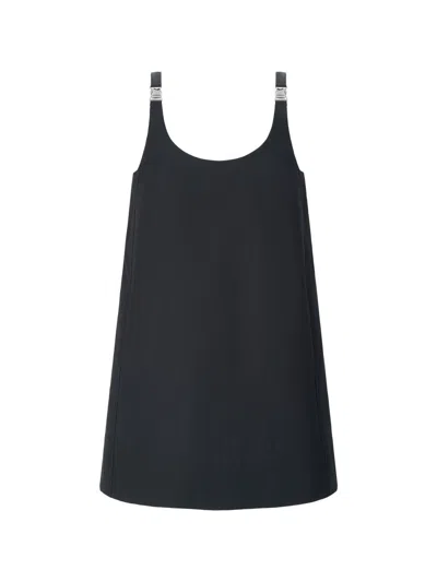 Staud Glade Buckled Cotton-blend Mini Dress In Gray