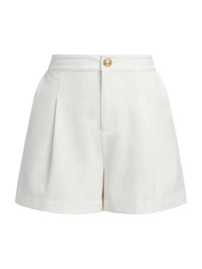 L'agence Saige Pleated Shorts In White
