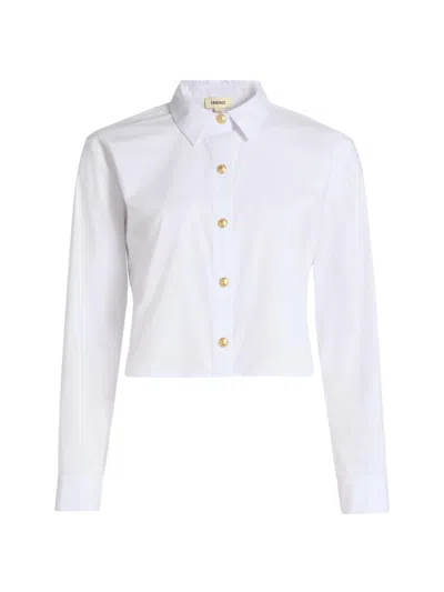 L'agence Cosette Cropped Button-front Shirt In Multi