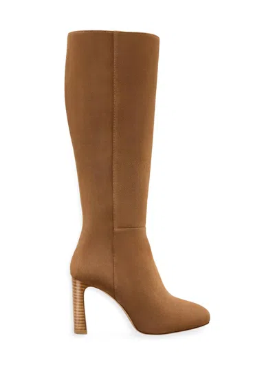 Stuart Weitzman 90mm Babette Suede Knee-high Platform Boots In Brown