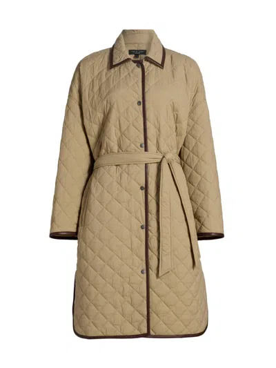 Rag & Bone Kelly Belted Quilted Shell Jacket In Brown