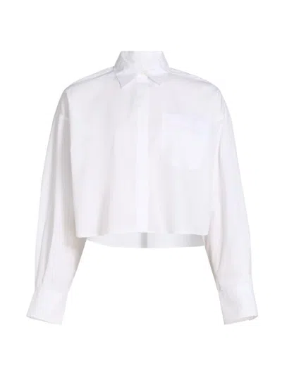 Rag & Bone Marin Long Sleeve Combo Shirt In White