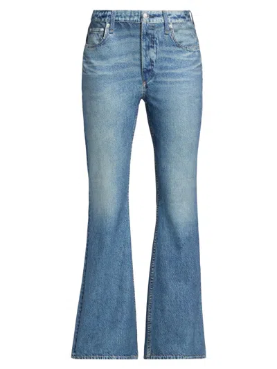 Rag & Bone Rb Miramar Ponte Dahlia Mid Rise Flare Jeans In Blue