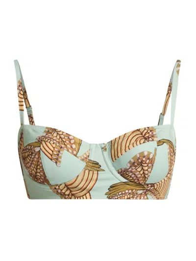 Ulla Johnson Zahara Bikini Top In Blue