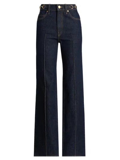 Ulla Johnson The Delphine High Waist Wide Leg Jeans In Black
